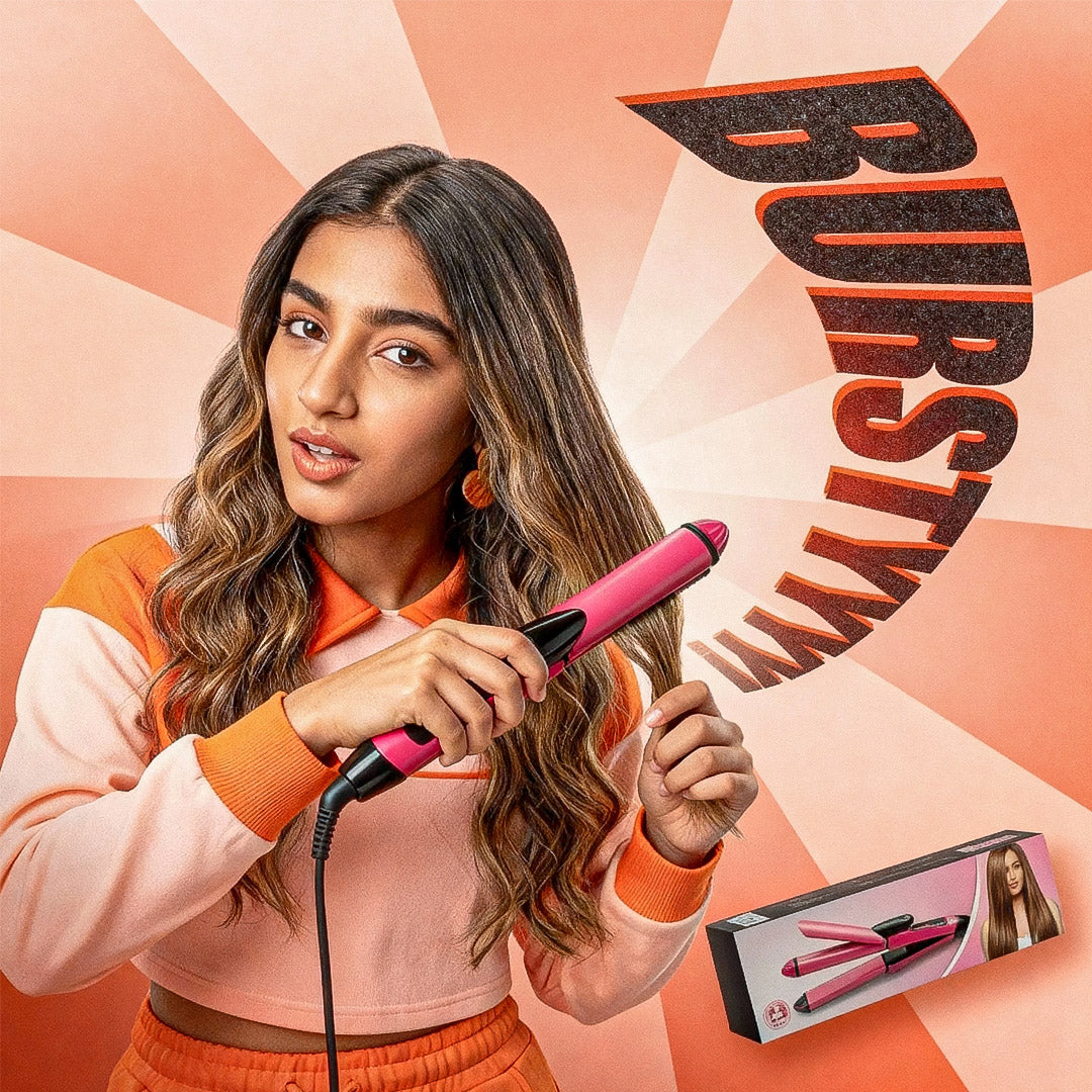 2 in 1 Hair Straightener & Curler – Ceramic, Fast Heating