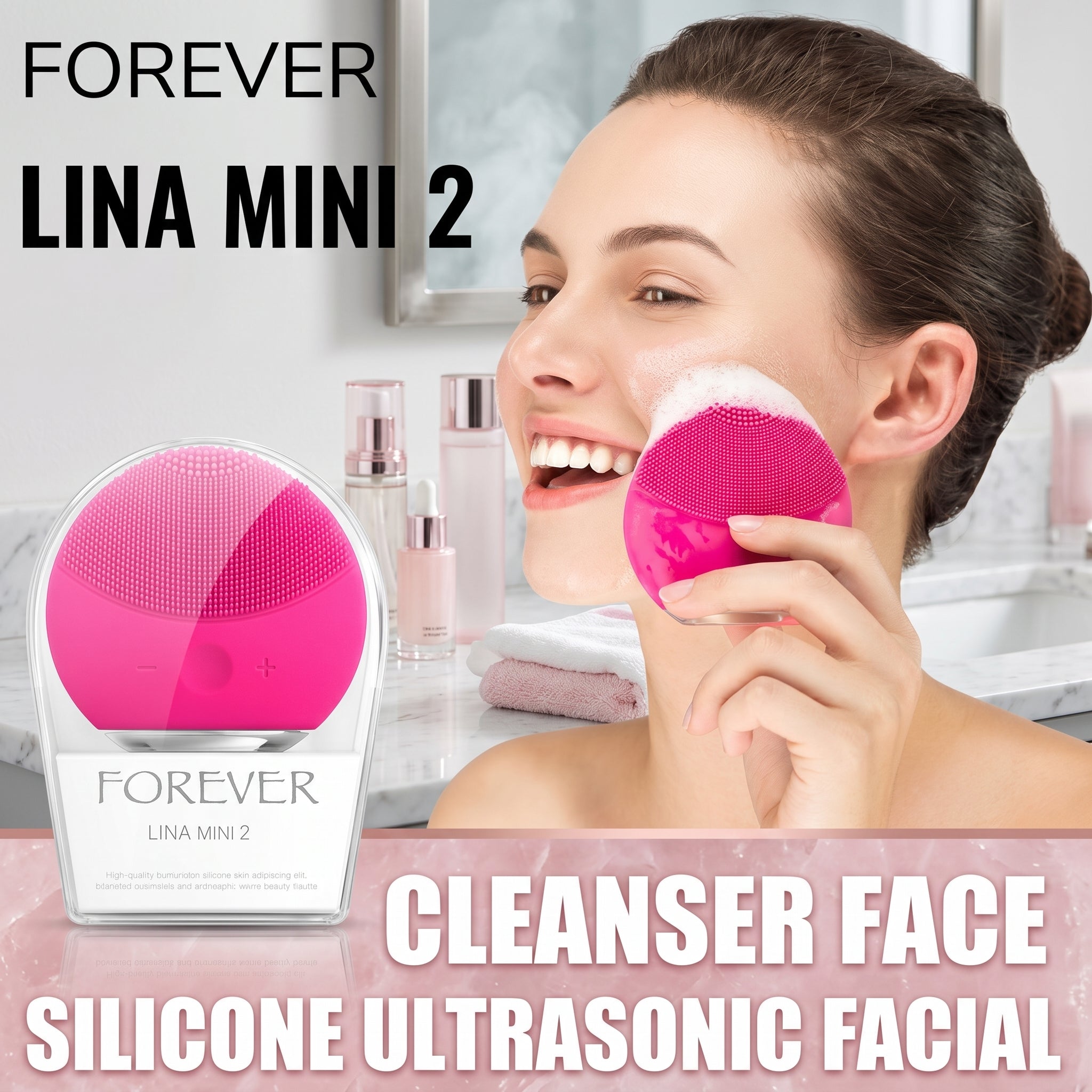 Rechargeable Silicone Facial Cleansing Brush for Sensitive Skin