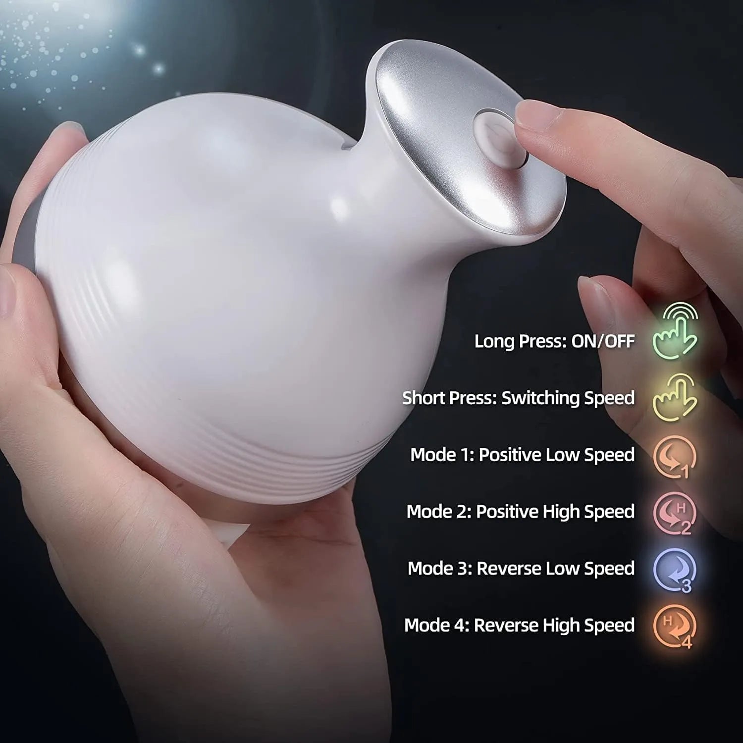 Electric Scalp Massager With 4 Tissue Kneading Nodes Handheld Electric head Massager for Stress Relief, Hair Growth