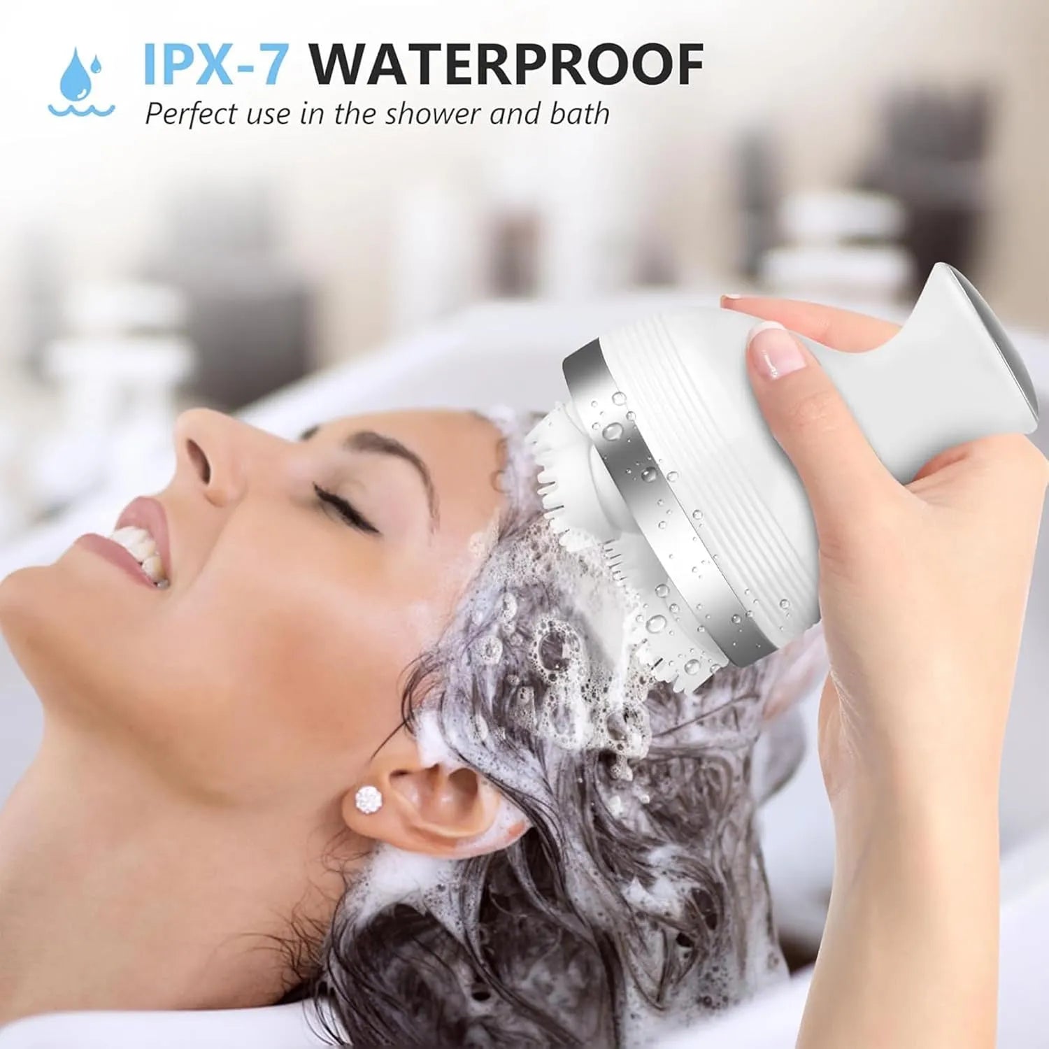 Electric Scalp Massager With 4 Tissue Kneading Nodes Handheld Electric head Massager for Stress Relief, Hair Growth