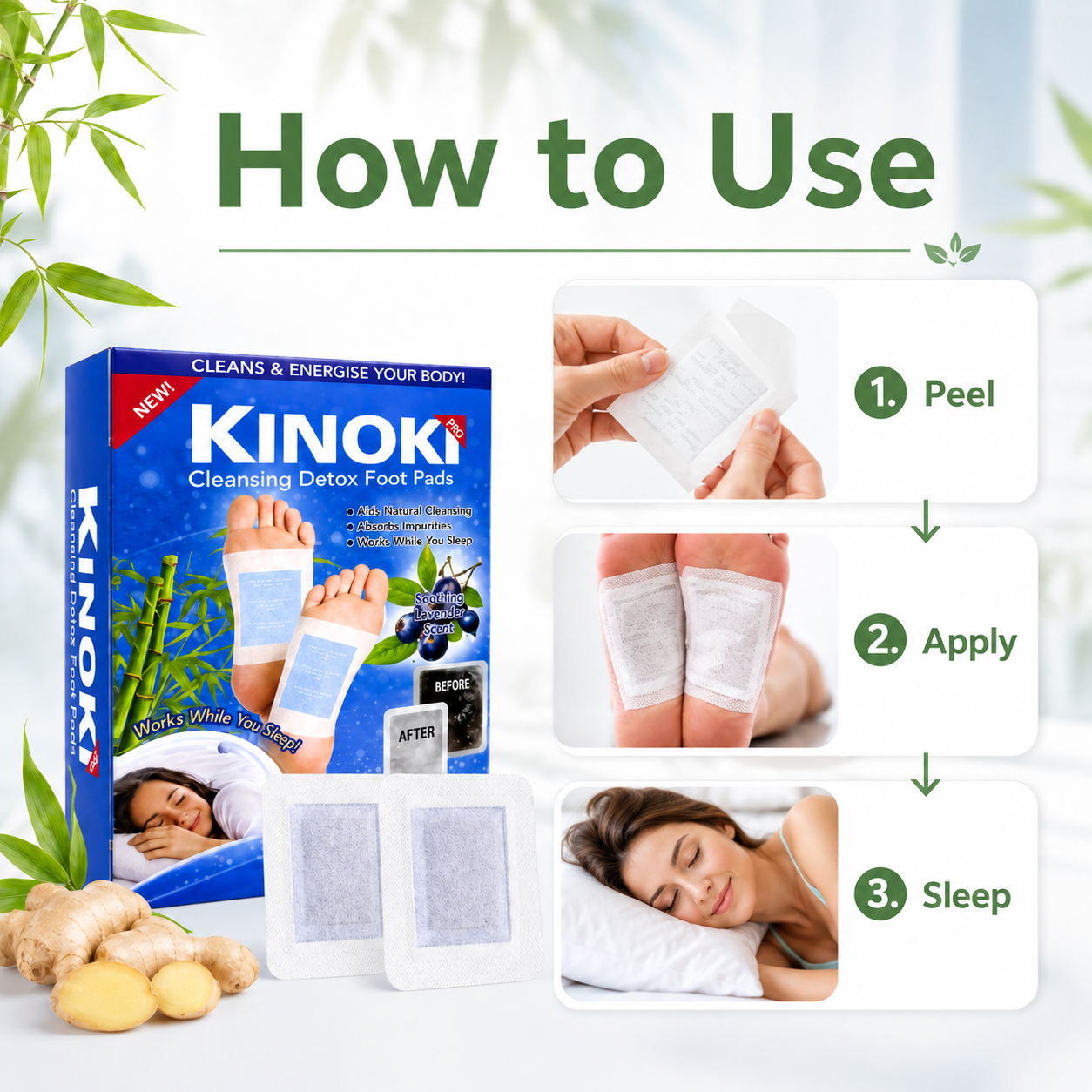 Kinoki detoxifying and Revitalised Fresh Feet Pads