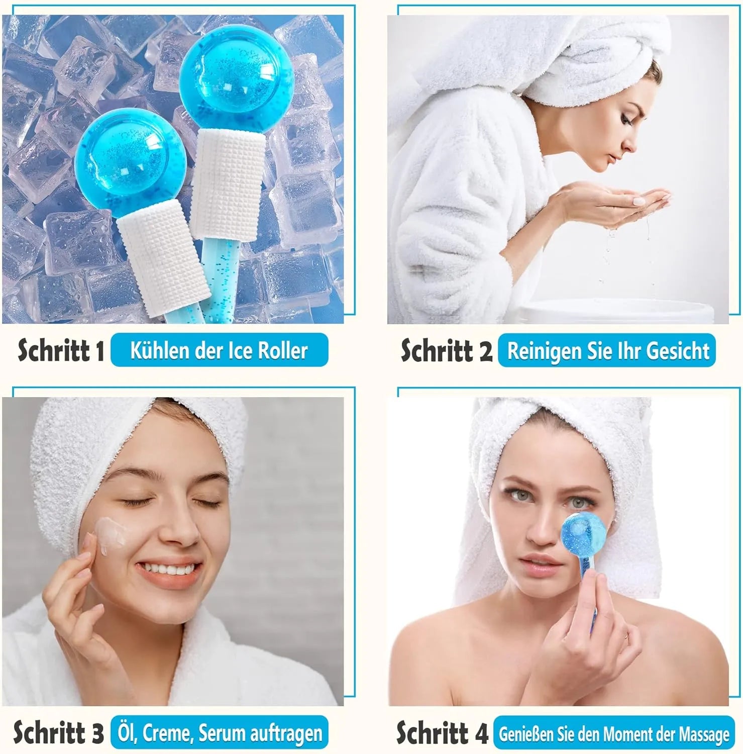 Beauty Crystal Ball Facial Cooling Ice Globes Water Wave For Face and Eye massage