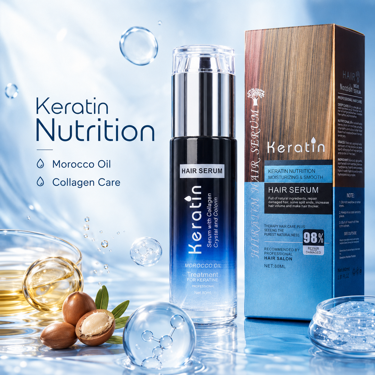 Keratin Nutrition Keratin Moisturizing & Smooth Hair Serum For Damaged Hair