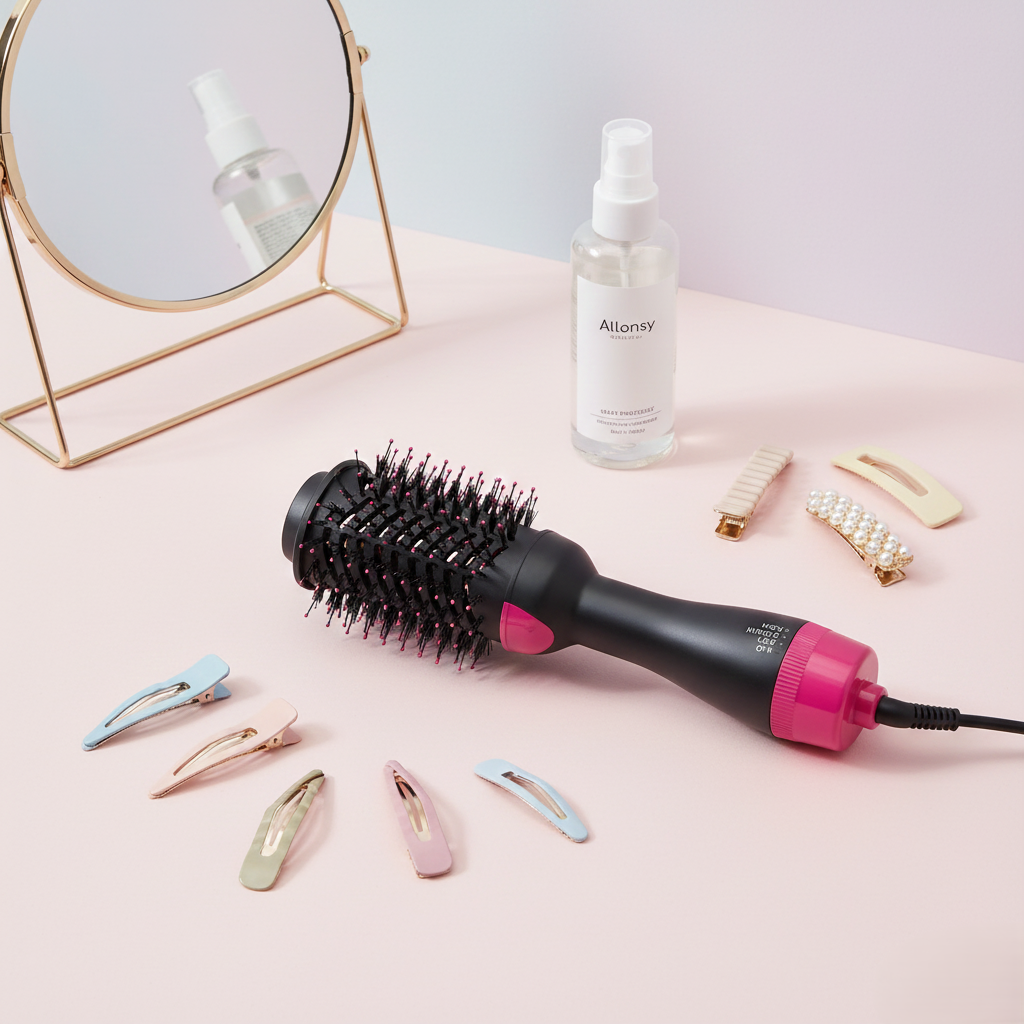 One Step 4-in-1 Hair Brush,Straightener and Curler