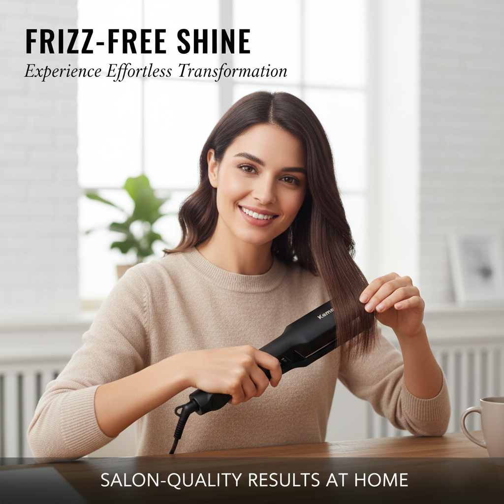 Hair Straightener – Ceramic Plates, Fast Heat-Up & Adjustable Temperature