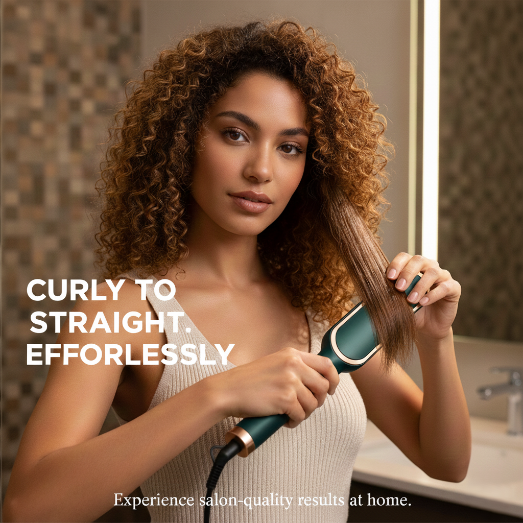 Professional Electric Hair Straightener Brush Heated Comb