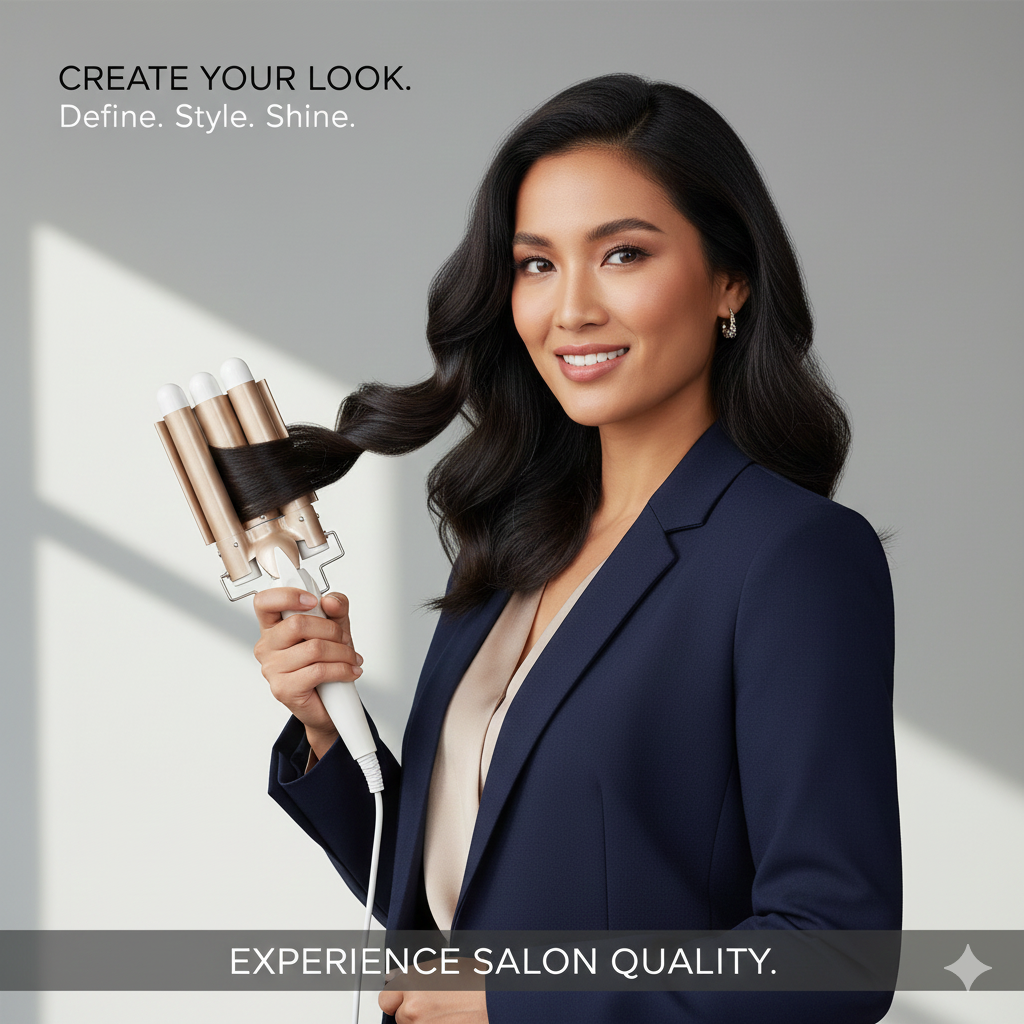 Professional Hair Curler & Curling Wand – Adjustable Temperature