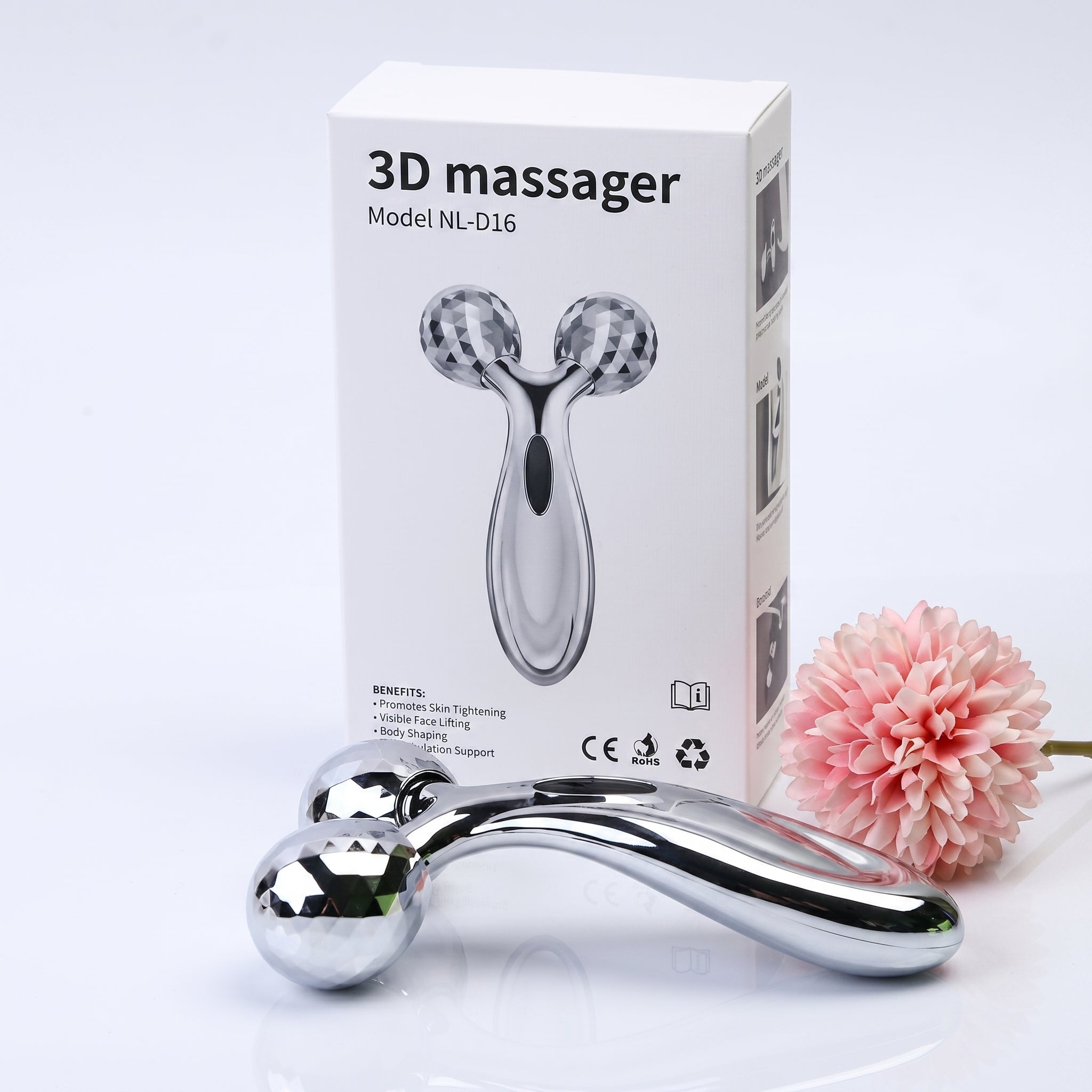 3D Body Massager Face Massager with Y-Design Roll Ball for Lymphatic Drainage and Circulation