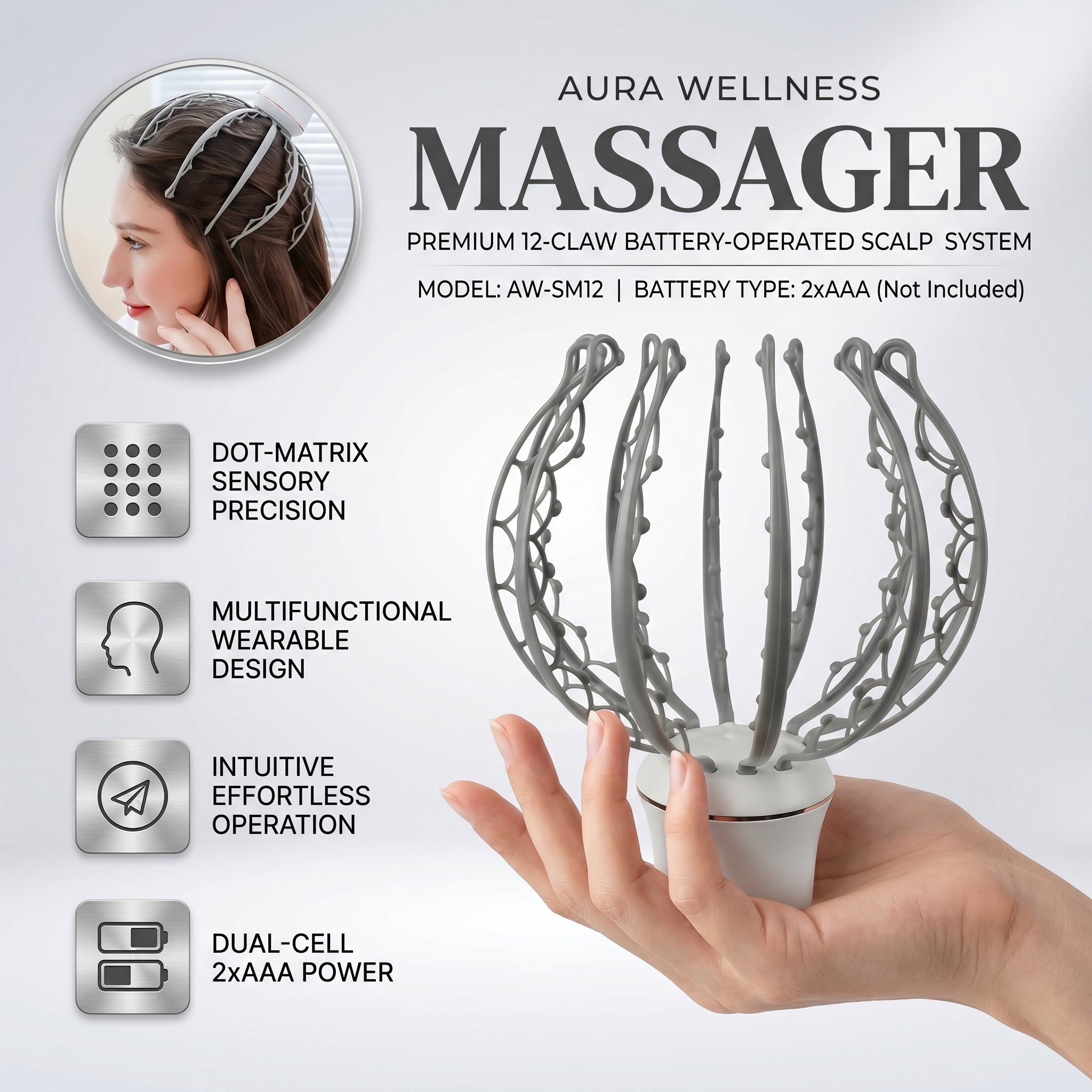 HEAD MASSGER RELEXING UR BODY USB CHARGEABLE