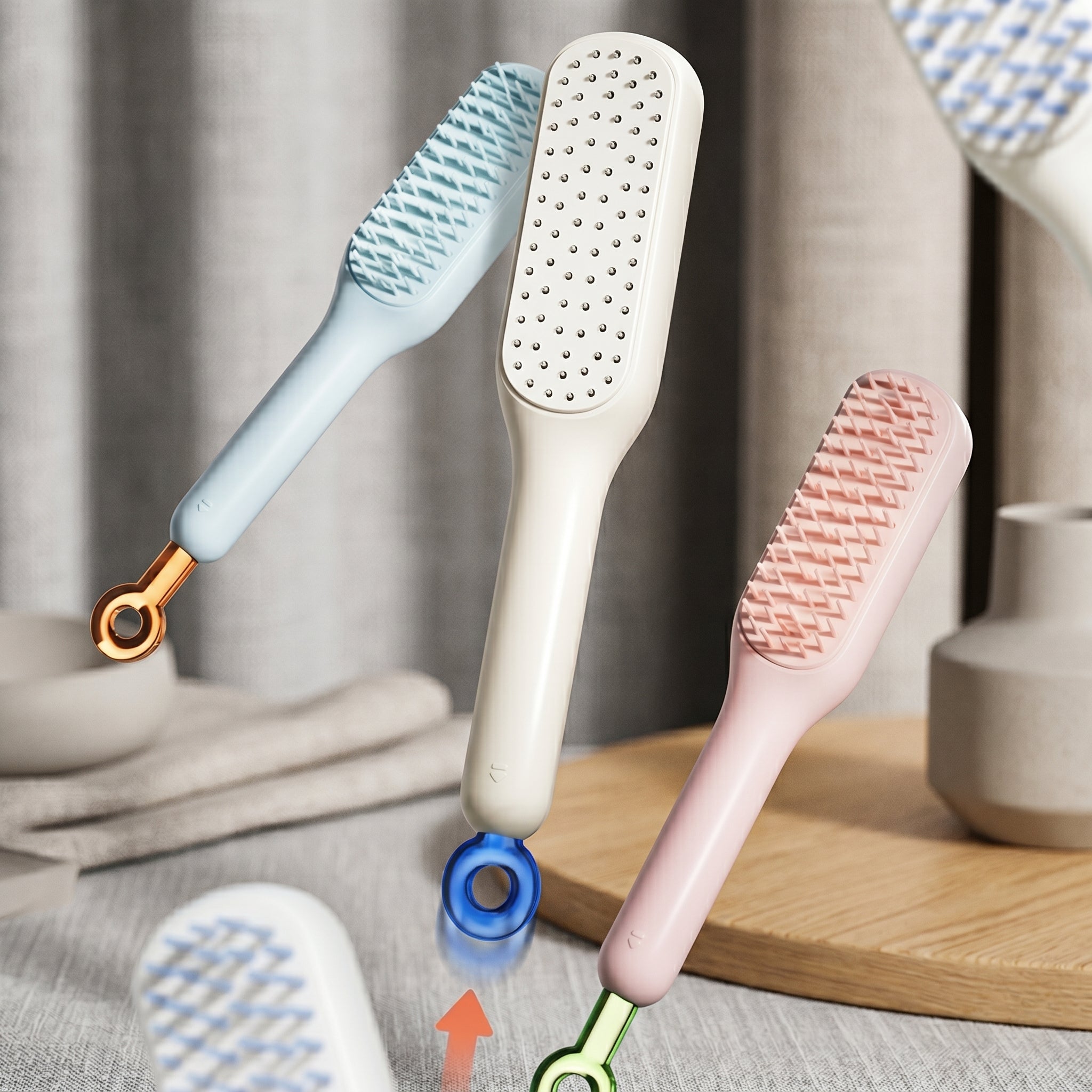 Self Cleaning Hair Brush, Anti-Static Hair Comb Magic Hair Brush, Anti Static Comb
