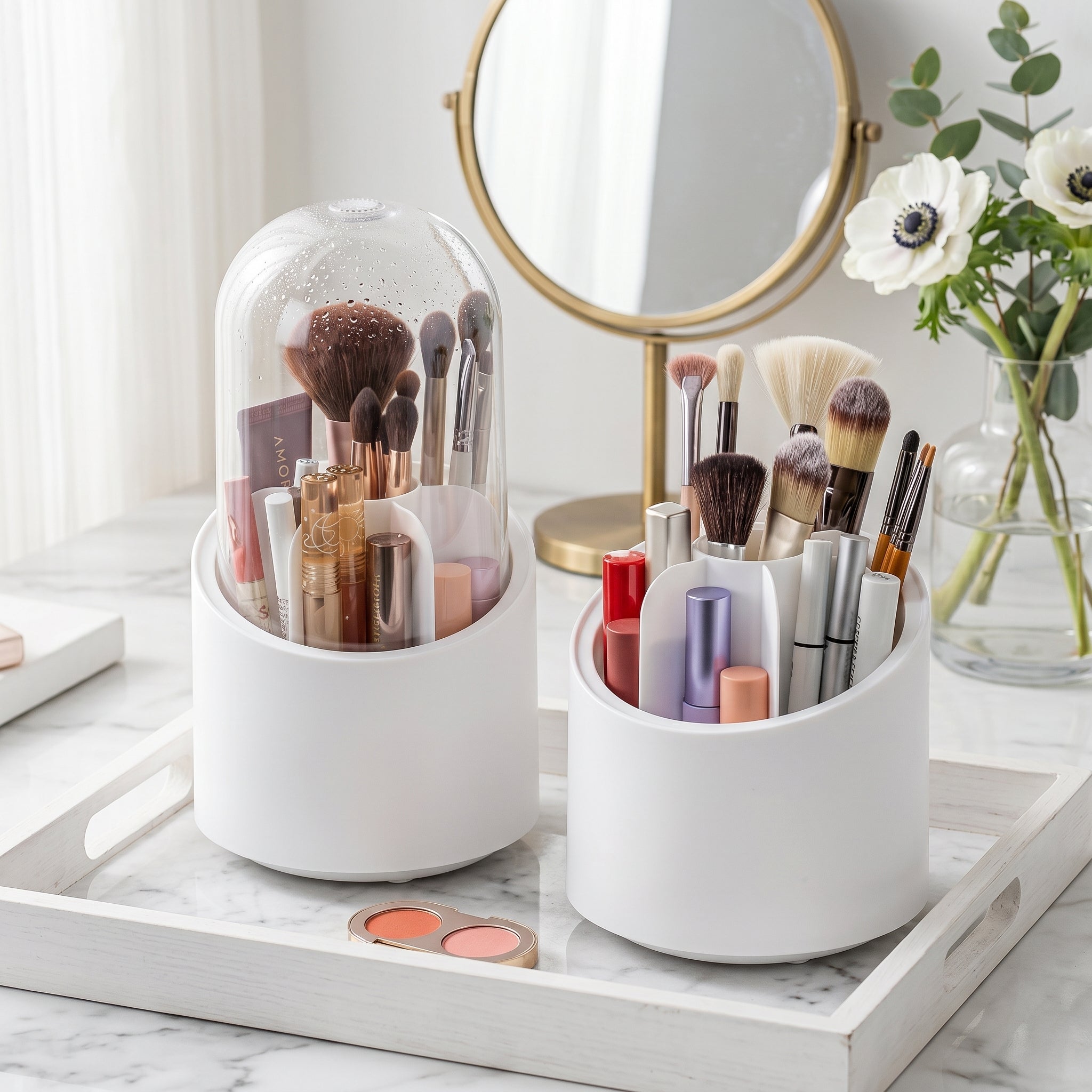 ROTATING COSMETIC BRUSH ORGANIZER