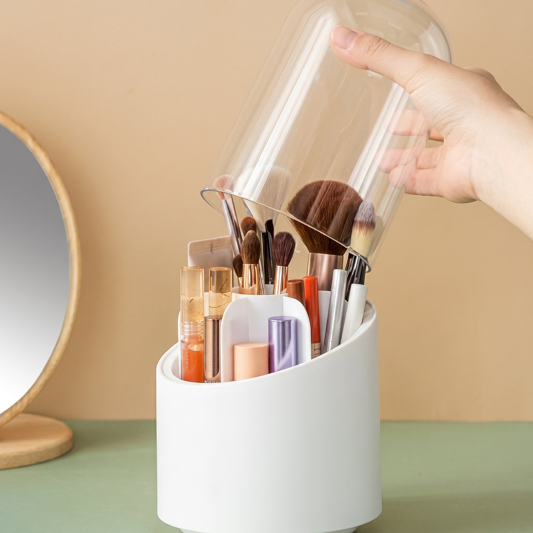ROTATING COSMETIC BRUSH ORGANIZER