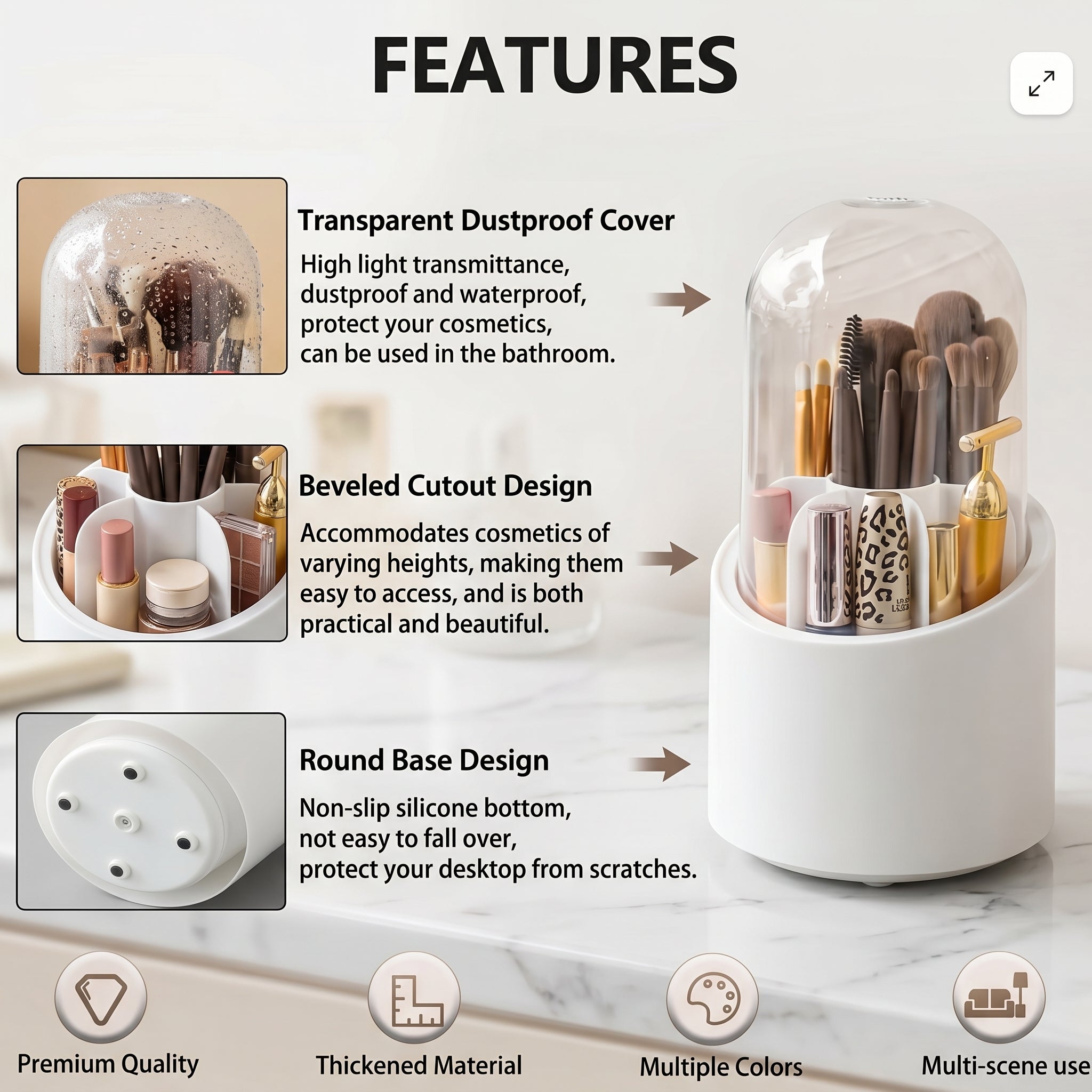 ROTATING COSMETIC BRUSH ORGANIZER