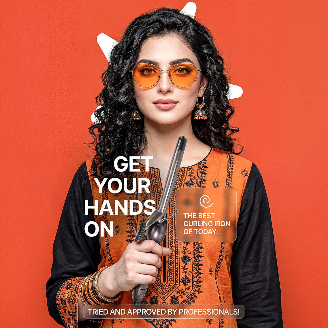 Professional Curling Iron for Shiny Frizz-Free Curls & Waves