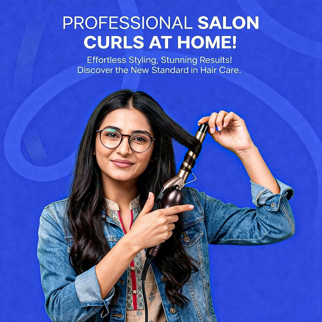 Professional Curling Iron for Shiny Frizz-Free Curls & Waves