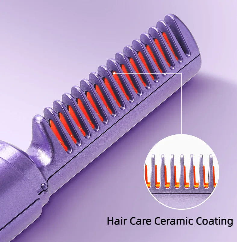 Cordless/Wireless Rechargeable Travel Comb Hair Straightener