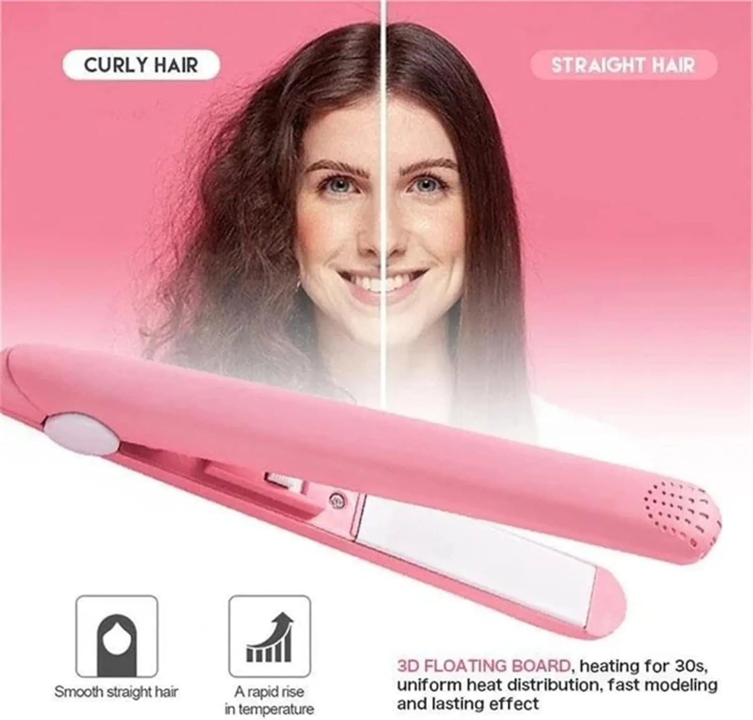 Mini Ceramic Hair Curler & Straightener