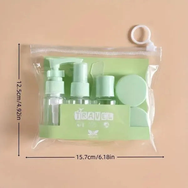 Travel Bottles Set with Zipper Bag | Leak-Proof Refillable Toiletry Kit