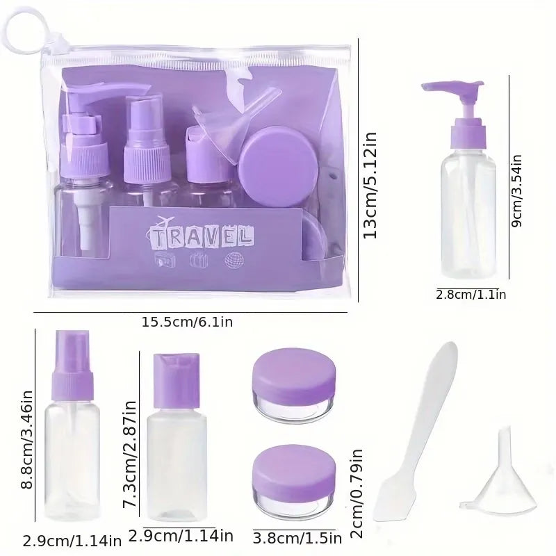 Travel Bottles Set with Zipper Bag | Leak-Proof Refillable Toiletry Kit