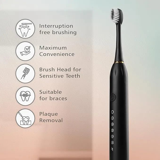 Electric Toothbrush with 4 Brushes Head
