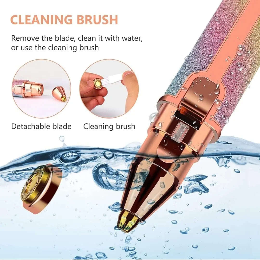 2-in-1 Rechargeable Facial Hair Remover & Eyebrow Trimmer for Women