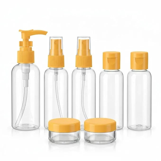 Travel Bottles Set with Zipper Bag | Leak-Proof Refillable Toiletry Kit
