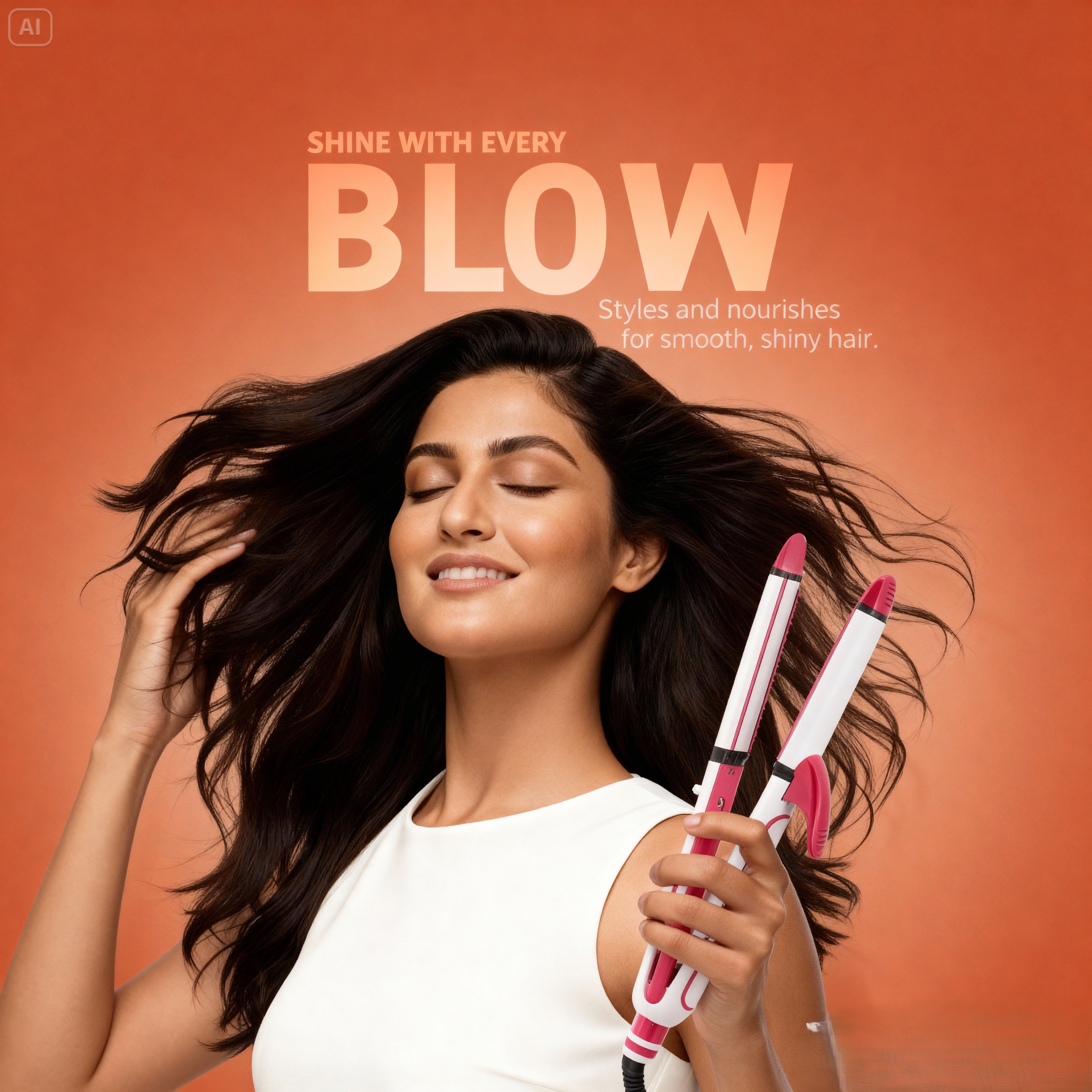 Professional 3-in-1 Hair Styler – Straightener, Curler & Dryer