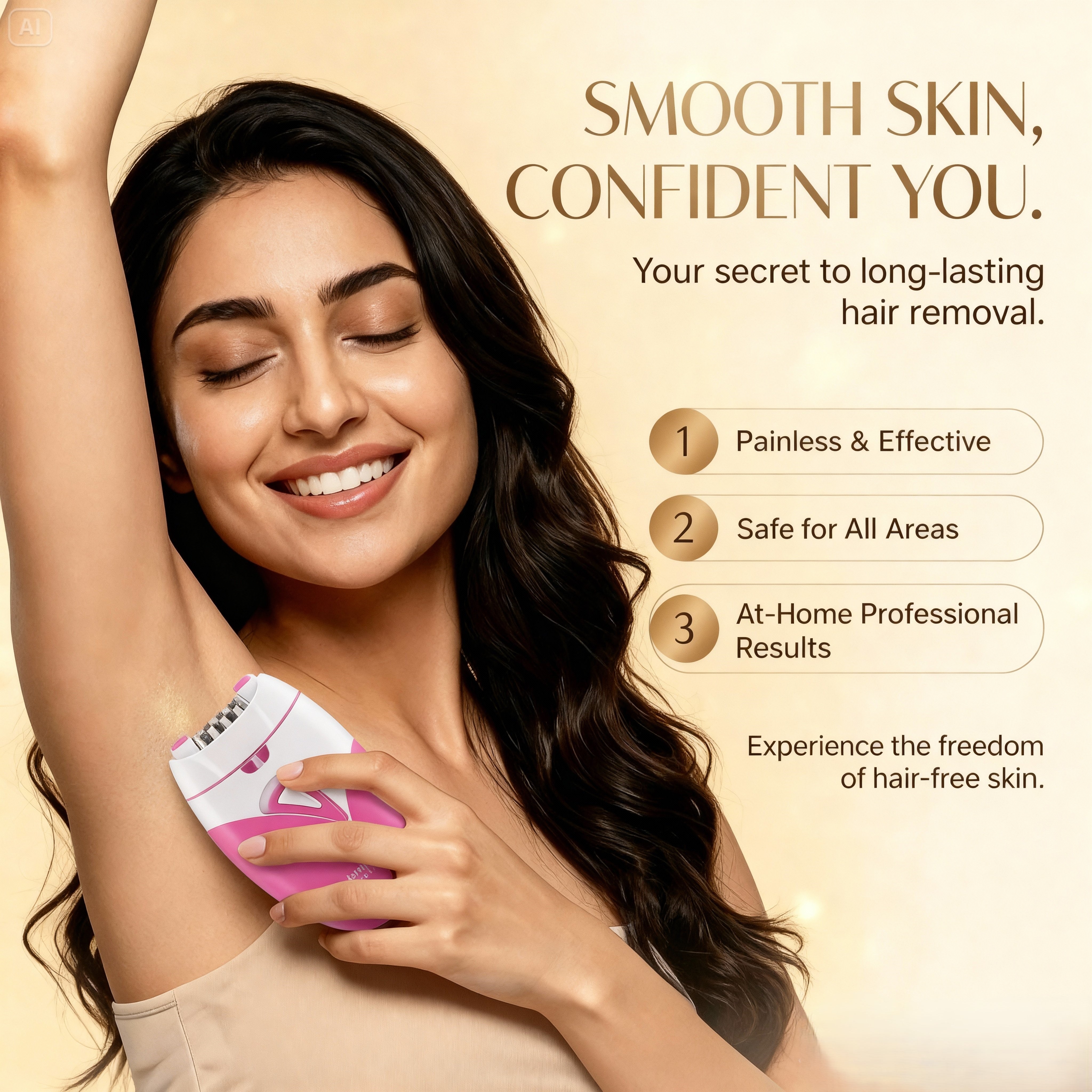 Electric Hair Removal Shaver for Long-Lasting Smoothness