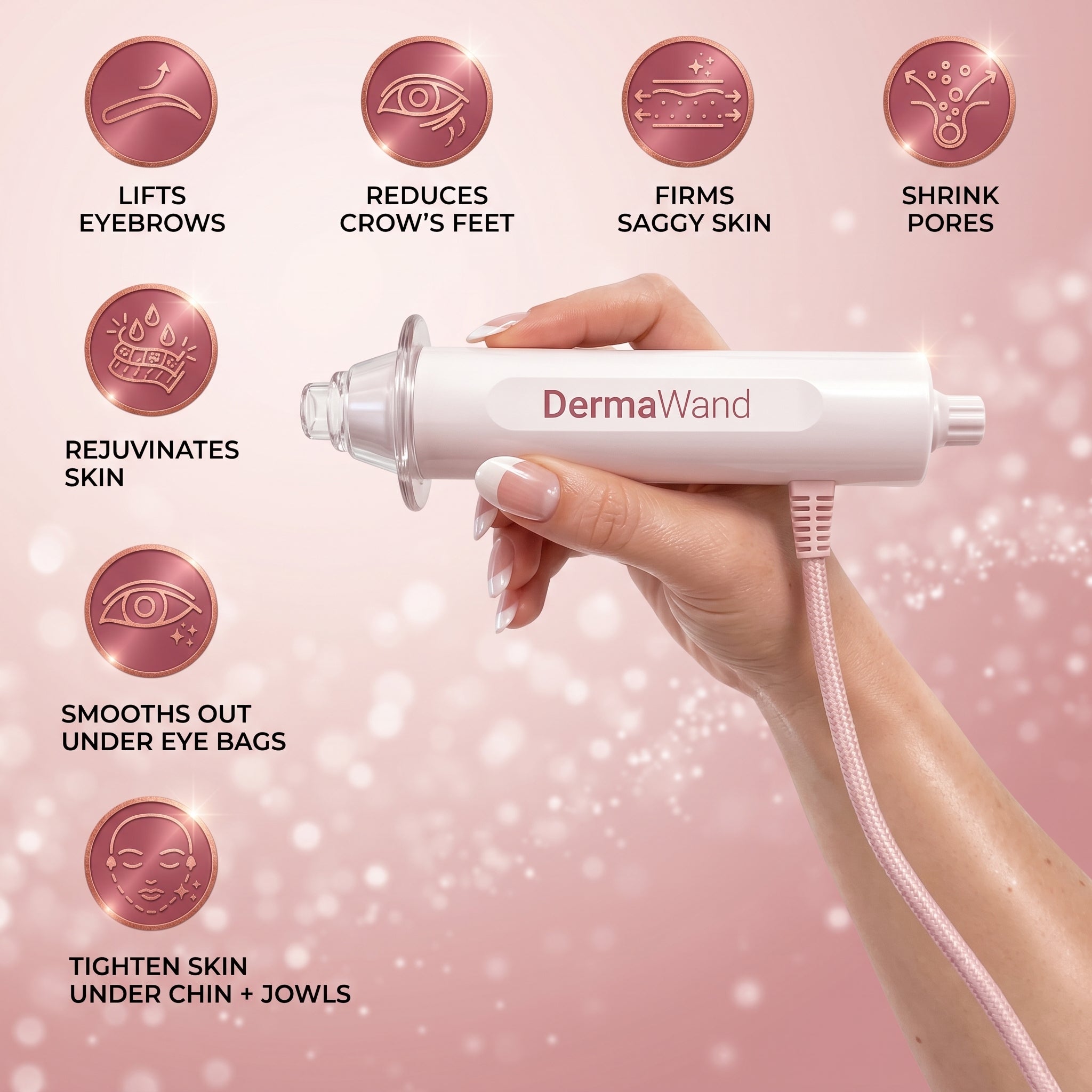 handheld DermaWand anti-aging device features