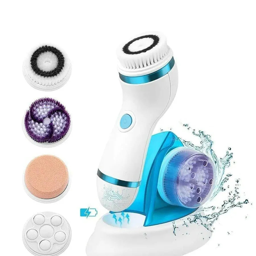 4 in 1 Rechargeable Facial Cleansing Brush & Massager