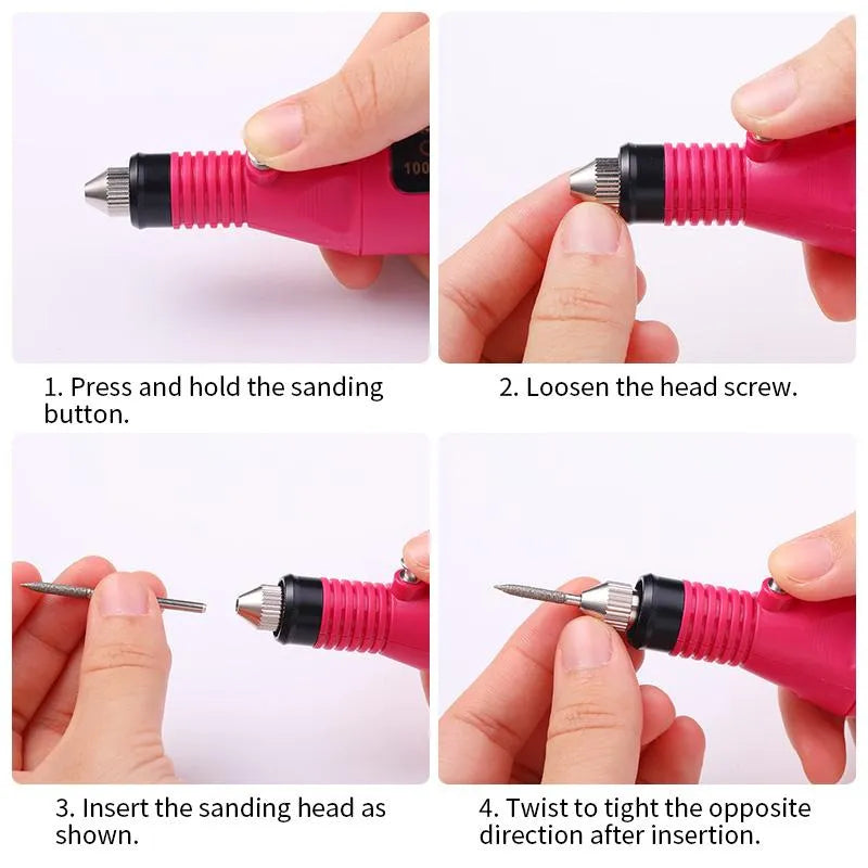Mini Electric Nail Drill, Nail Kit, Polish Manicure Machine , Artists tools