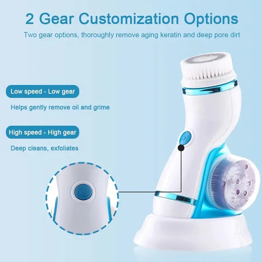 4 in 1 Rechargeable Facial Cleansing Brush & Massager