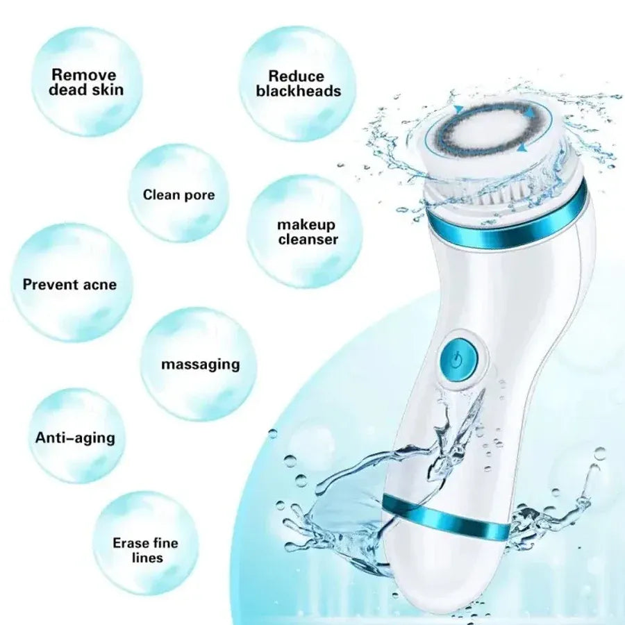 4 in 1 Rechargeable Facial Cleansing Brush & Massager