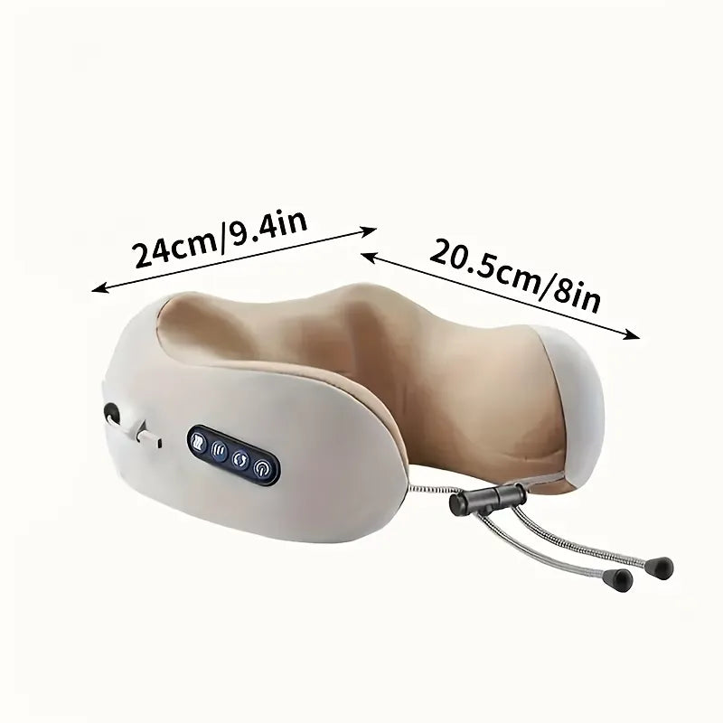 Portable Rechargeable U-Shaped Neck Massage Pillow Massager for Car, Travel & Office