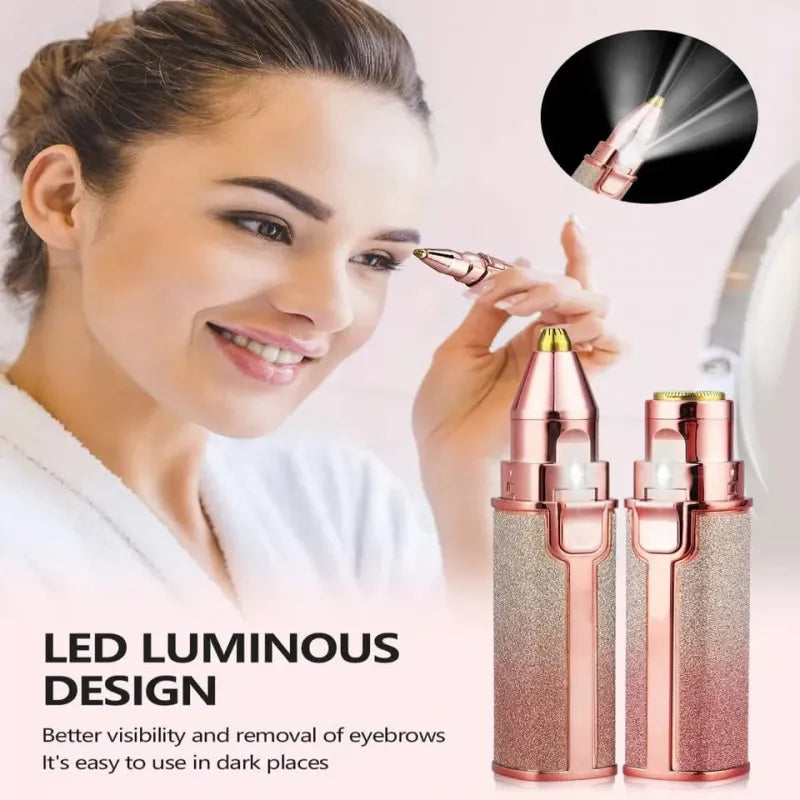 2-in-1 Rechargeable Facial Hair Remover & Eyebrow Trimmer for Women