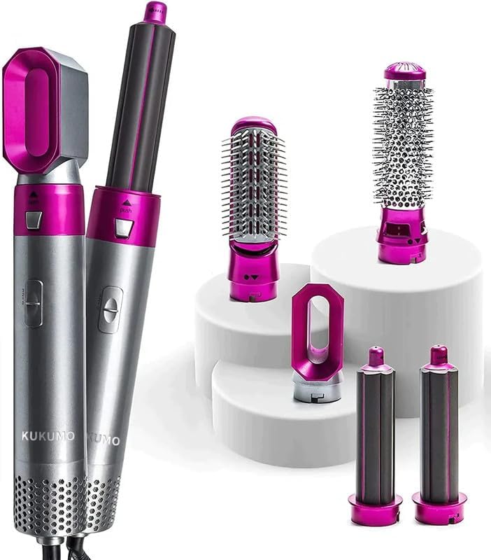 5 in 1 Hair Dryer & Styling Tool – Hot Air Brush, Curler & Straightener