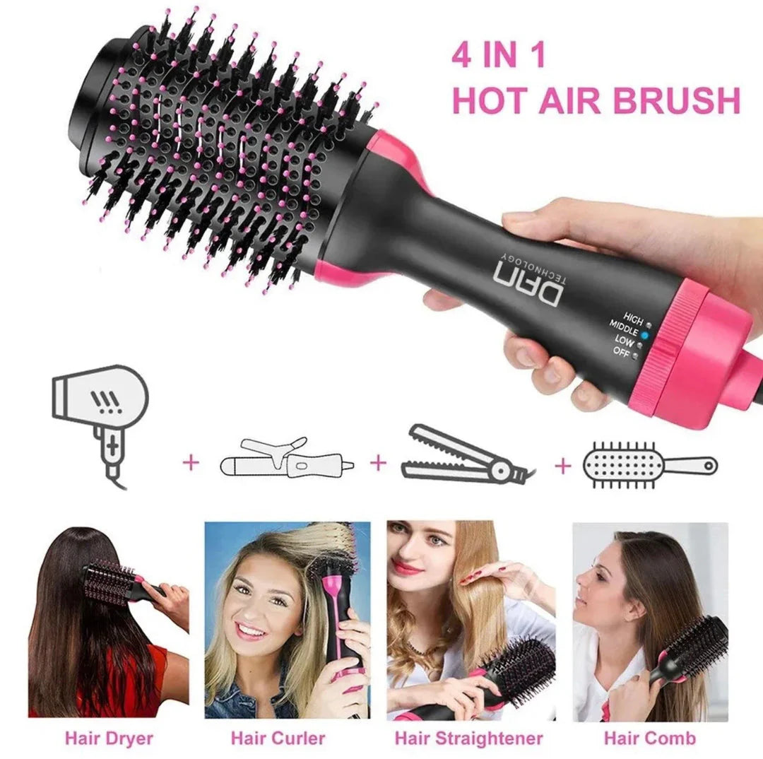 One Step 4-in-1 Hair Brush,Straightener and Curler