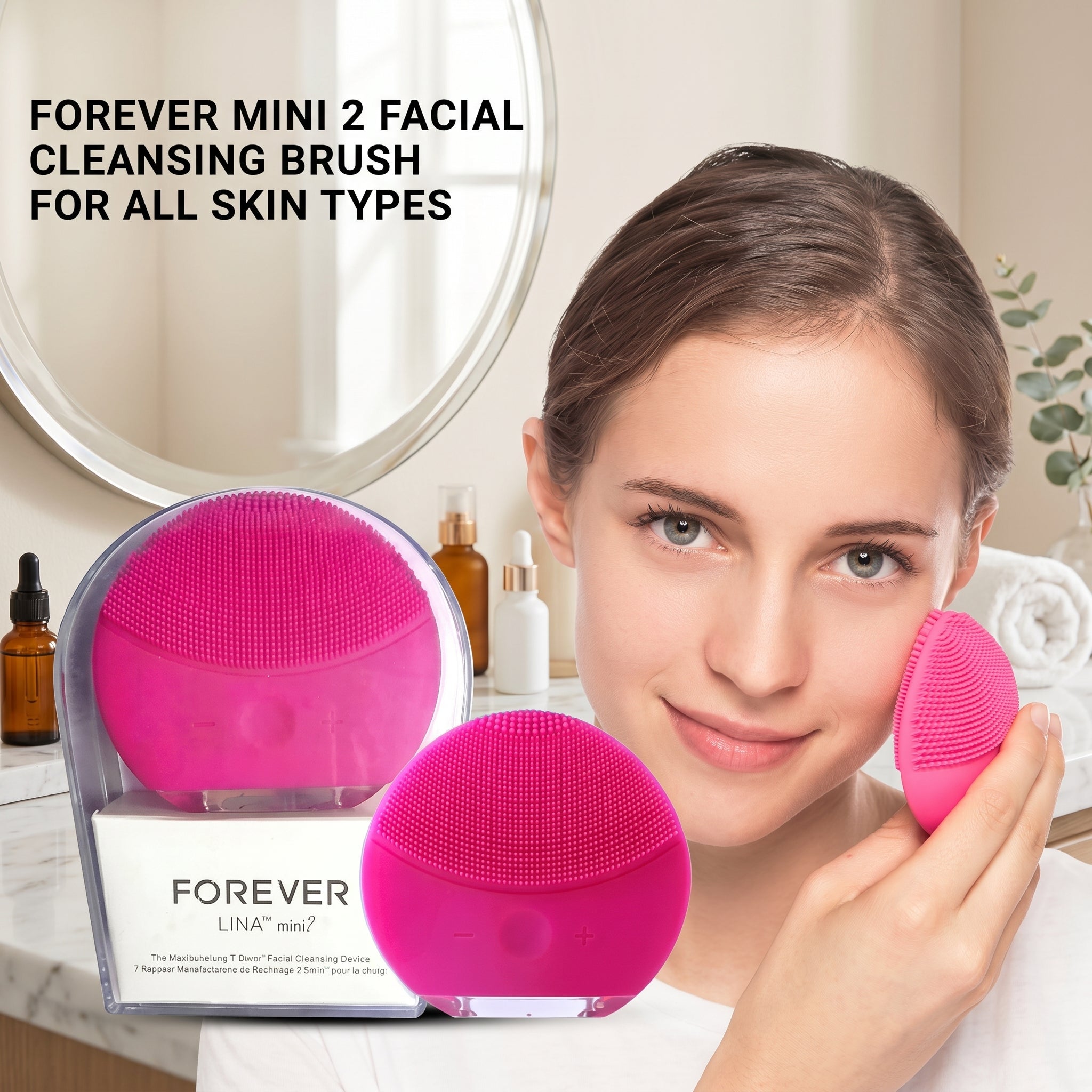 Rechargeable Silicone Facial Cleansing Brush for Sensitive Skin