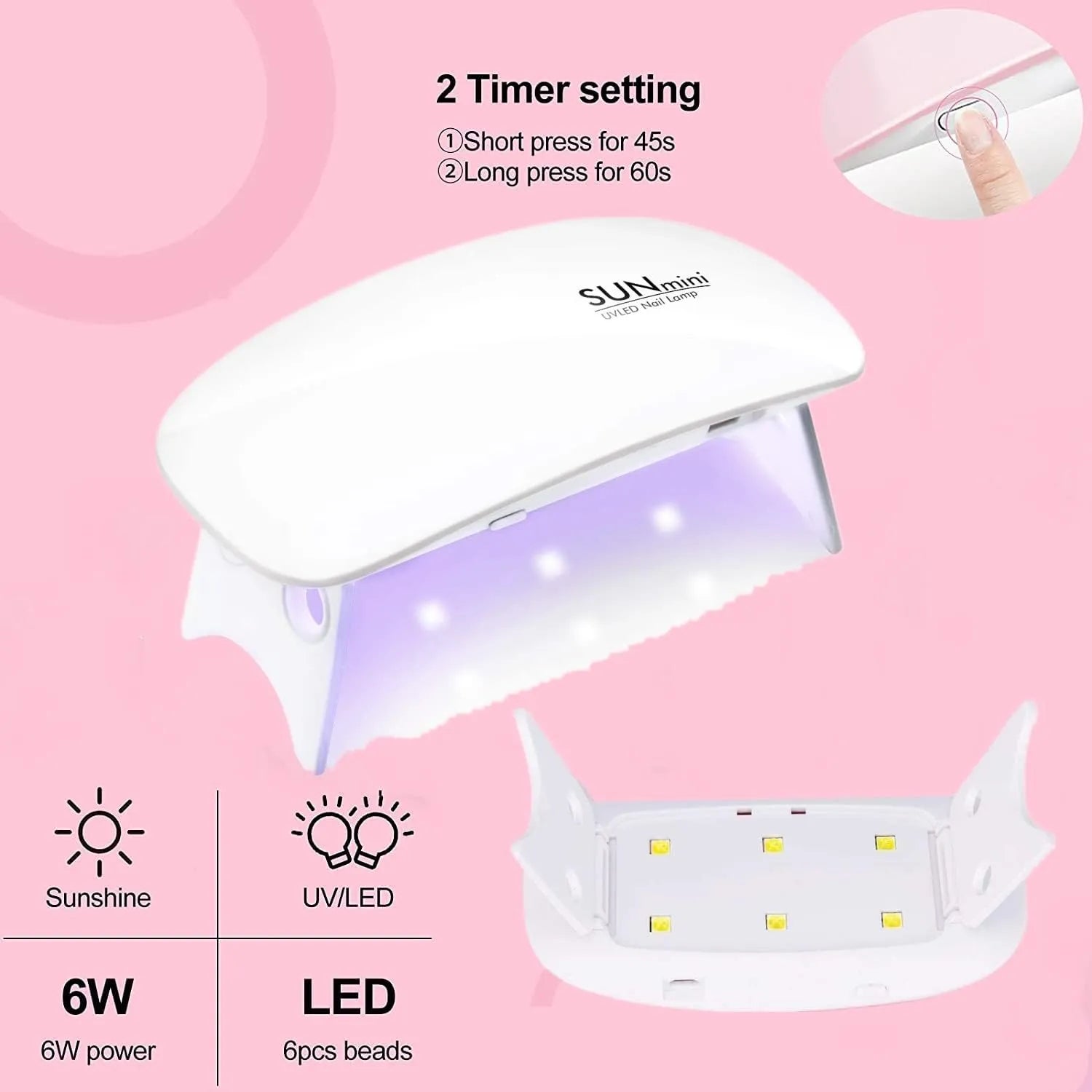 Professional Nail Dryer 6W UV Resin Lamp for Nail Art