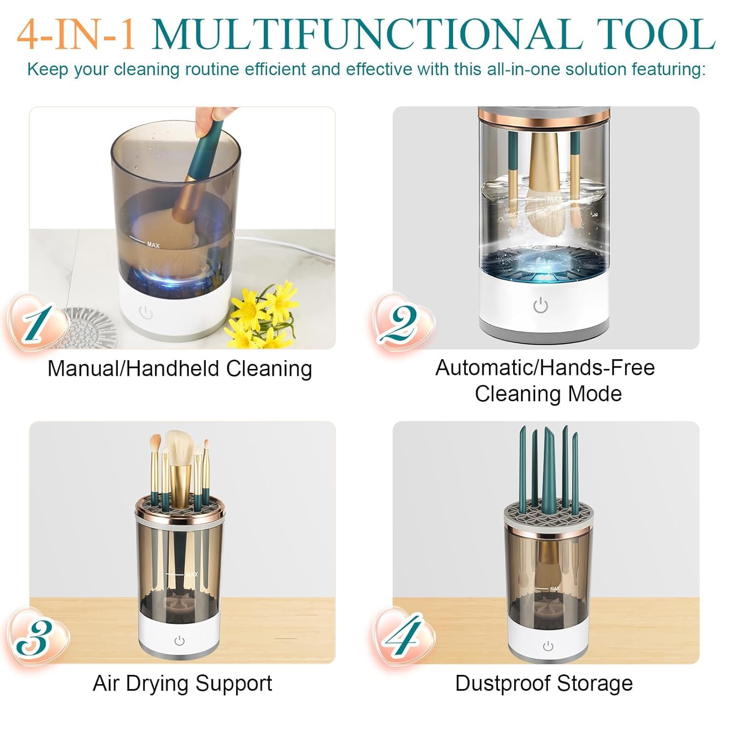 Electric Makeup Brush Cleaner & Dryer – All-in-One Cleaning Tool