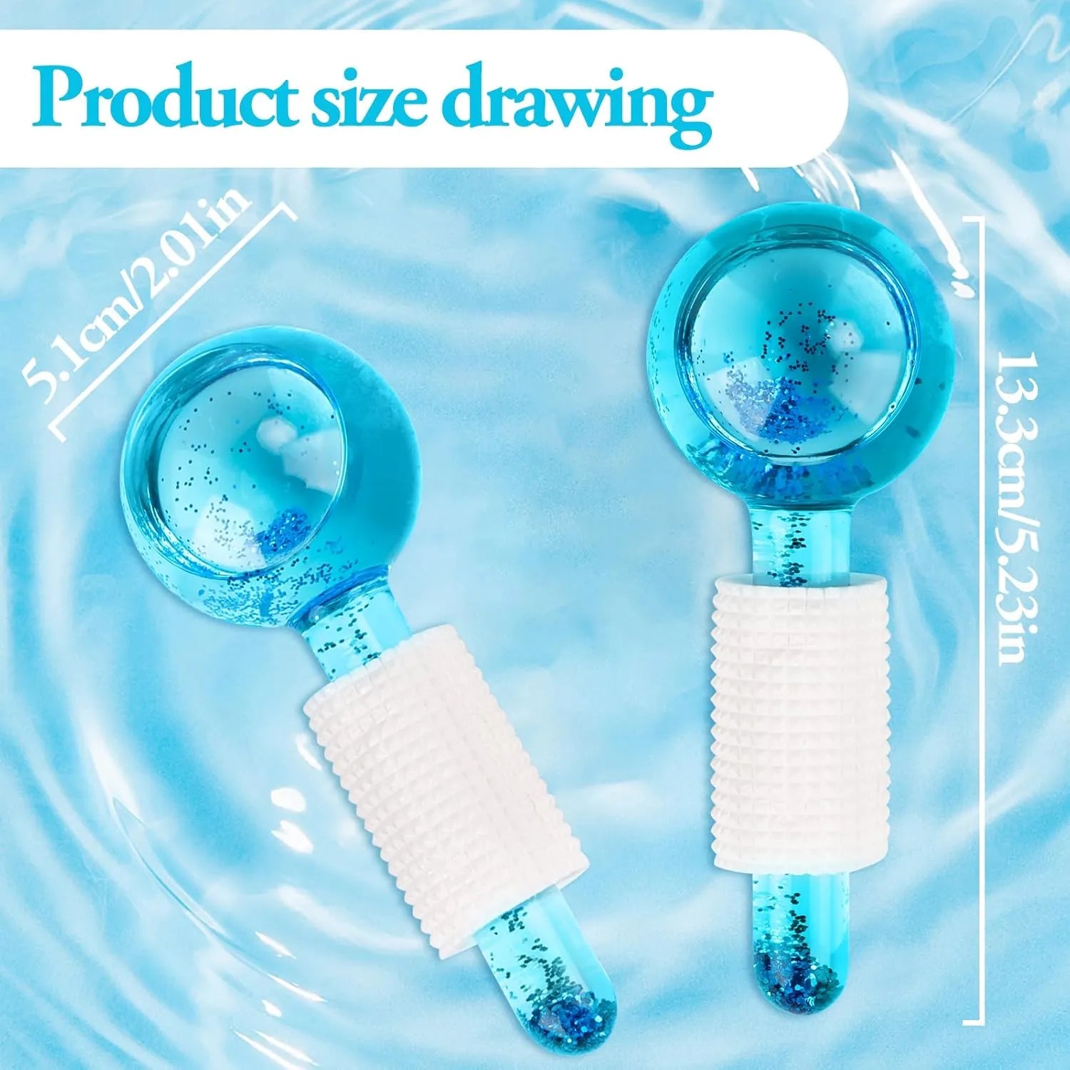 Beauty Crystal Ball Facial Cooling Ice Globes Water Wave For Face and Eye massage