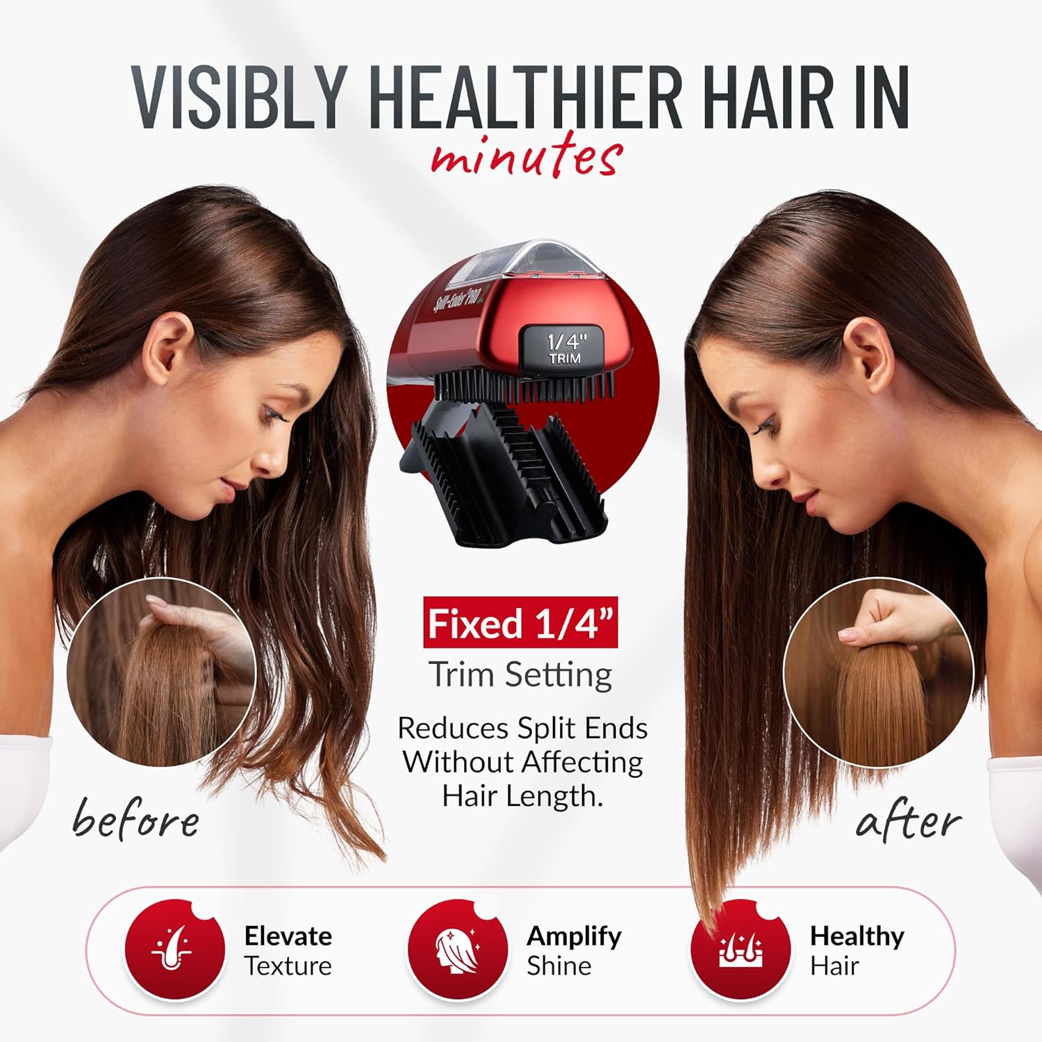 Rechargeable Cordless Hair Trimmer for Women Split End Remover