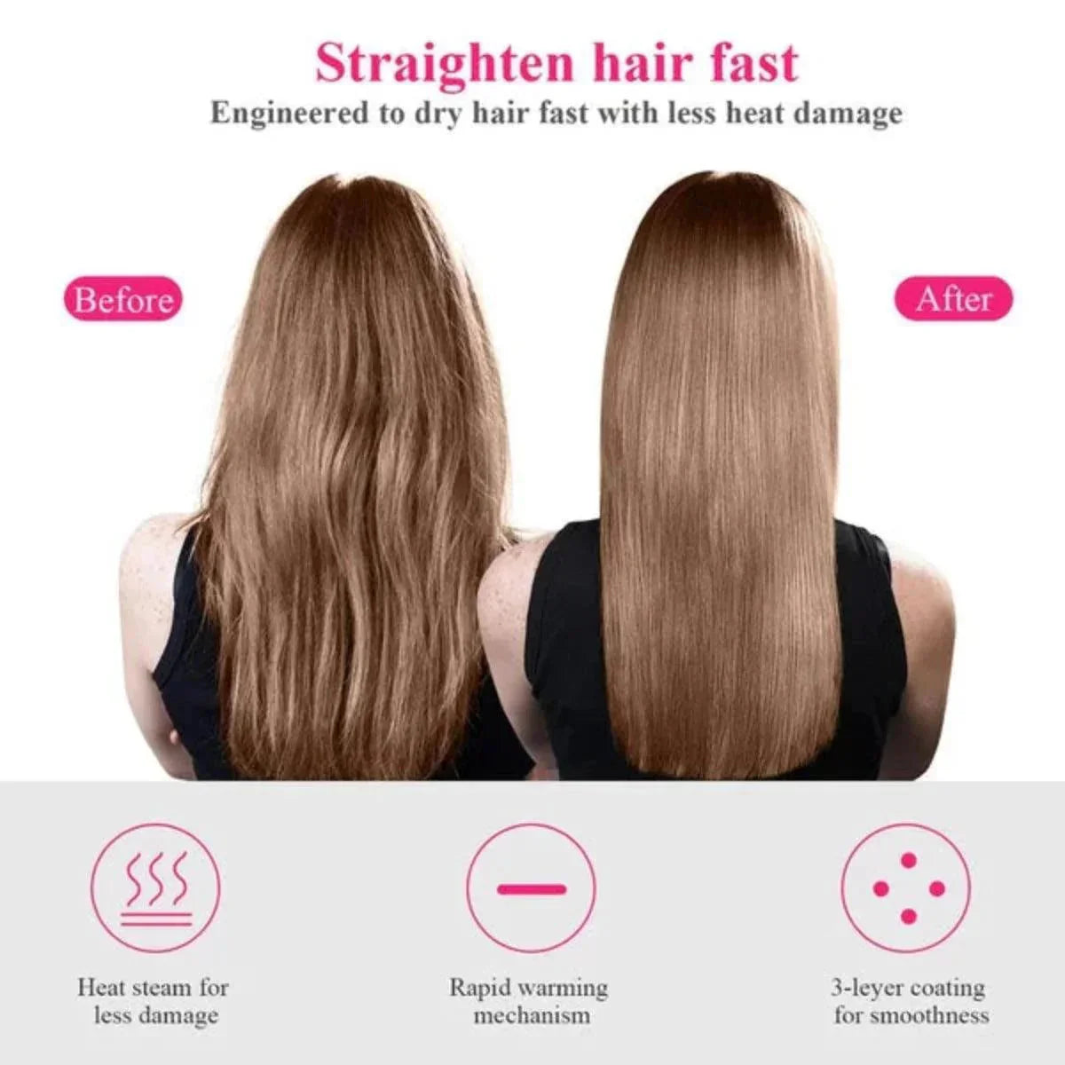 One Step 4-in-1 Hair Brush,Straightener and Curler