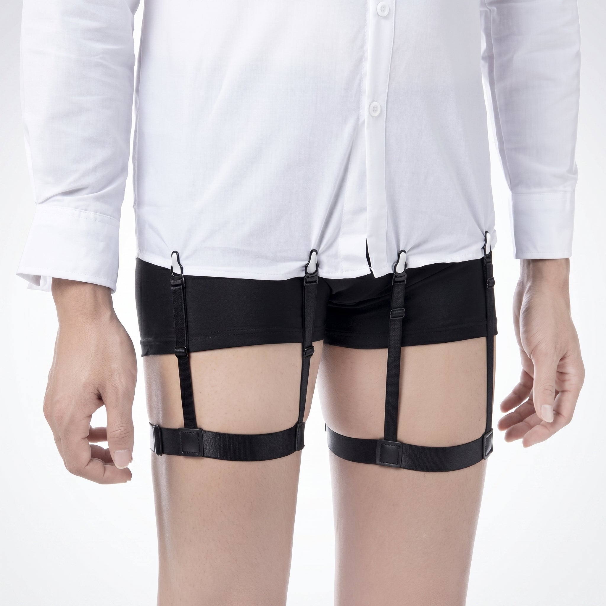 2 Pcs Shirt Stays Garters for Men Elastic Sleeve Suspenders Belt