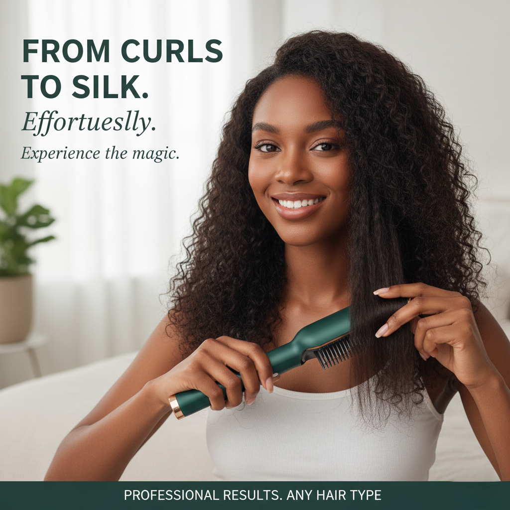 Professional Electric Hair Straightener Brush Heated Comb