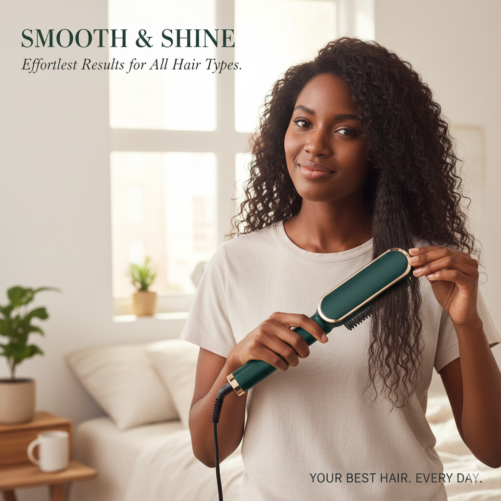 Professional Electric Hair Straightener Brush Heated Comb