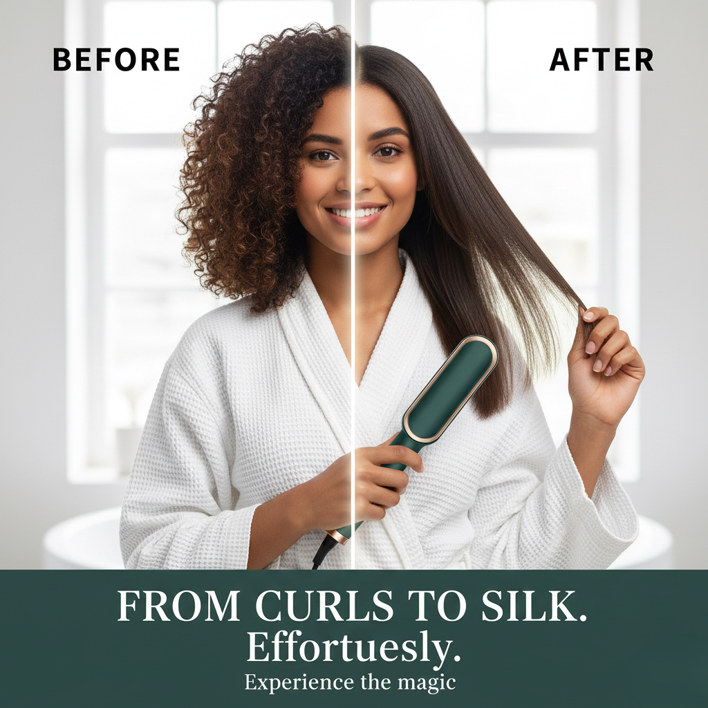 Professional Electric Hair Straightener Brush Heated Comb