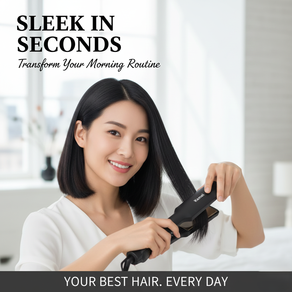 Hair Straightener – Ceramic Plates, Fast Heat-Up & Adjustable Temperature