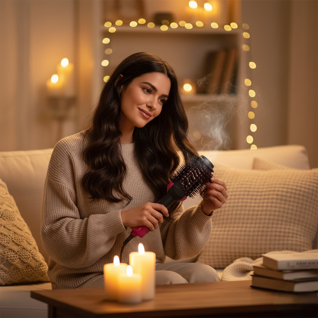 One Step 4-in-1 Hair Brush,Straightener and Curler