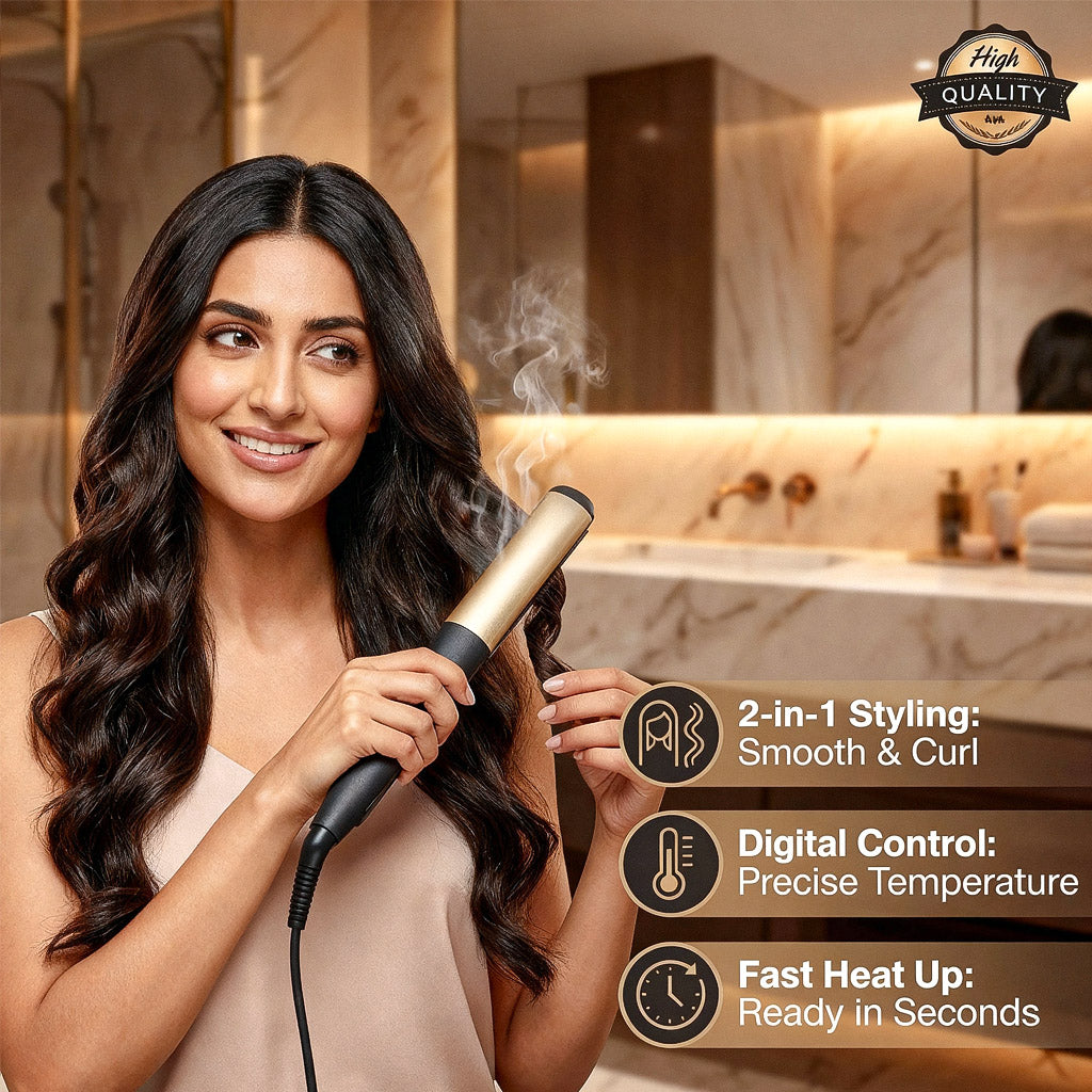 Ceramic Hair Straightener with Adjustable Temperature